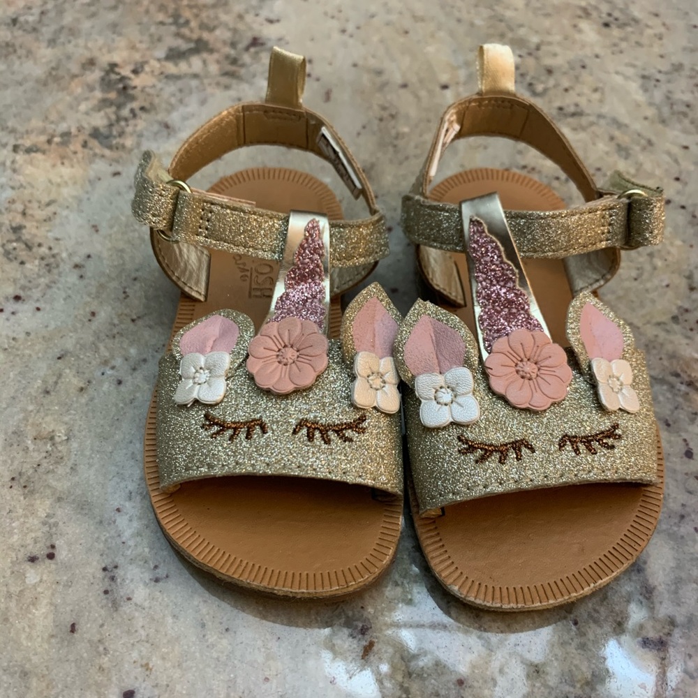 Glitter unicorn sandals